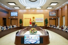 Quang cảnh phiên họp thứ nhất của Ủy ban dự thảo - Ảnh: Media Quốc hội