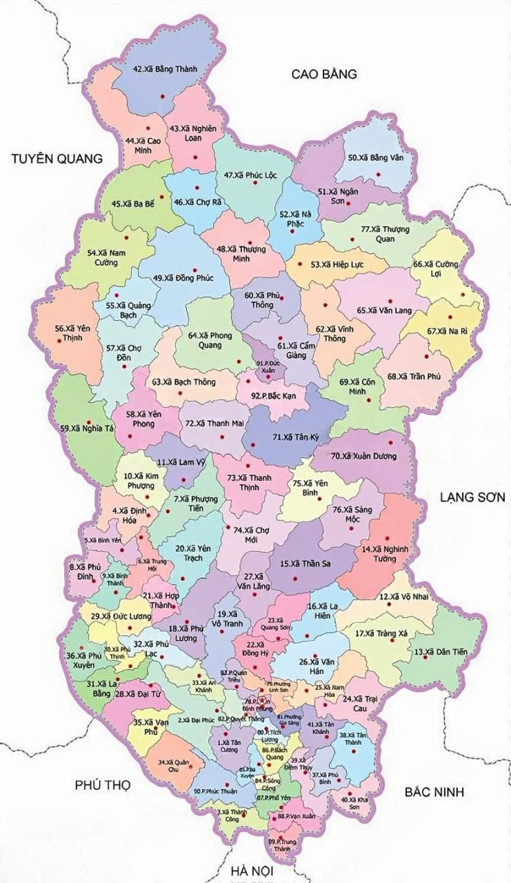 Bản đồ hành chính tỉnh