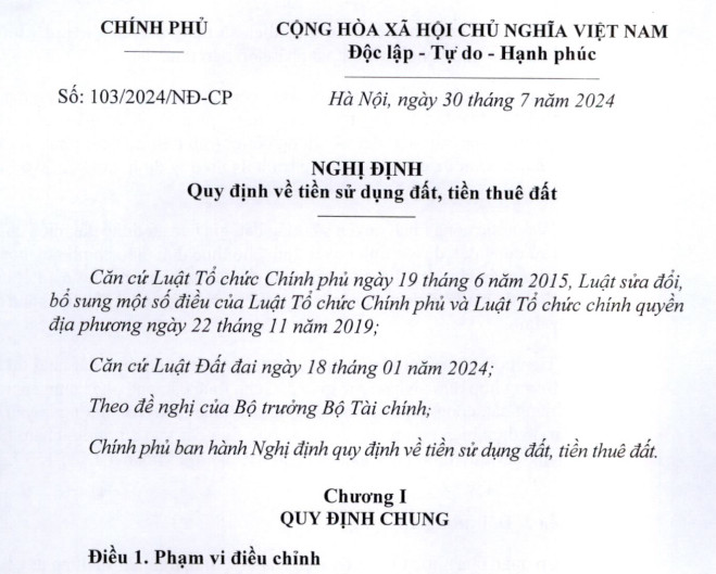 Cách tính tiền thuê đất khi chuyển mục đích sử dụng đất từ 01/8/2024