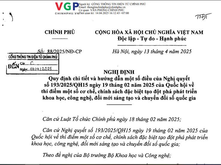 Từ Nghị quyết 193/2025/QH15 đến Nghị định 88/2025/NĐ-CP: định hình những cơ chế đột phá đặc biệt cho đất nước phát triển