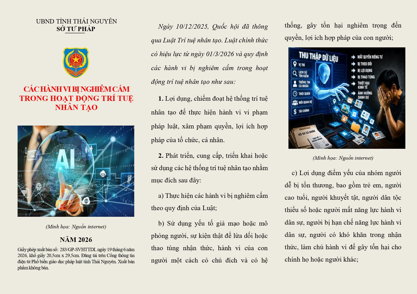 Tờ gấp: Các hành vi bị nghiêm cấm trong hoạt động trí tuệ nhân tạo